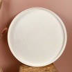 Plateau rond en métal émaillé coloris blanc D44cm