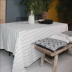 Nappe 100% lin lavé blanche et noire 250*170