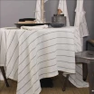 Nappe 100% lin lavé blanche et noire 250*170