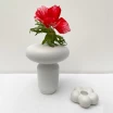 Bougeoir en céramique forme de fleur coloris blanc