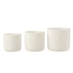 Cache-Pot en poterie effet facettes blanc D16*H14cm