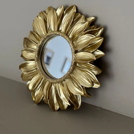 Miroir marguerite Ex-voto doré D17.5cm