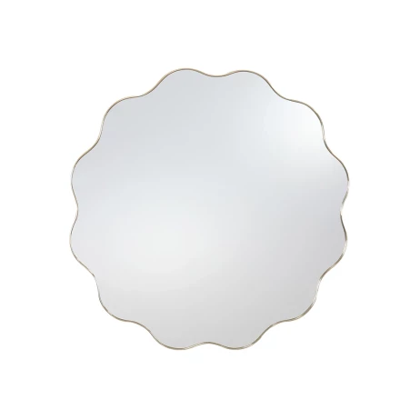 Grand miroir forme ondulée avec cadre doré