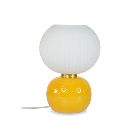 Lampe à poser en verre rétro jaune